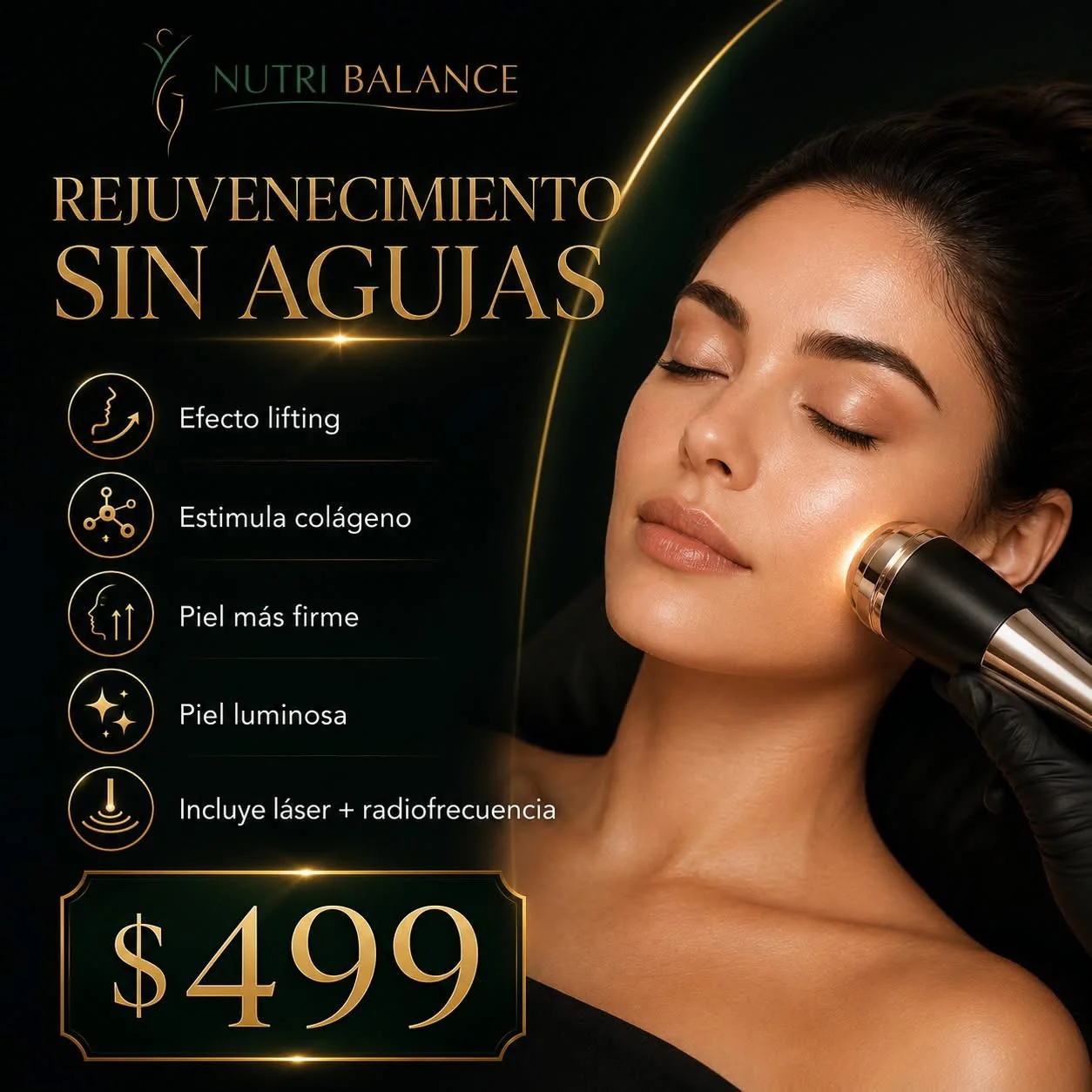 Promoción de rejuvenecimiento facial sin agujas