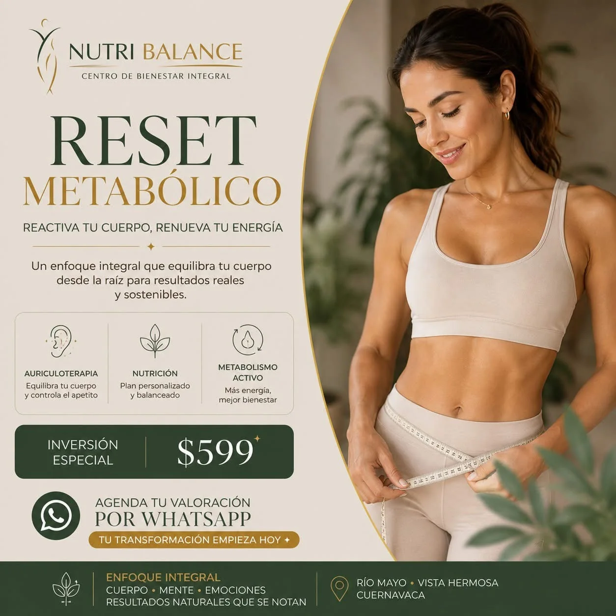 Promoción Reset Metabólico con nutrición y auriculoterapia